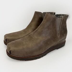 Skechers BOBS‎ Chill Wedge Cruising Altitude Slip On Bootie 9 Taupe New